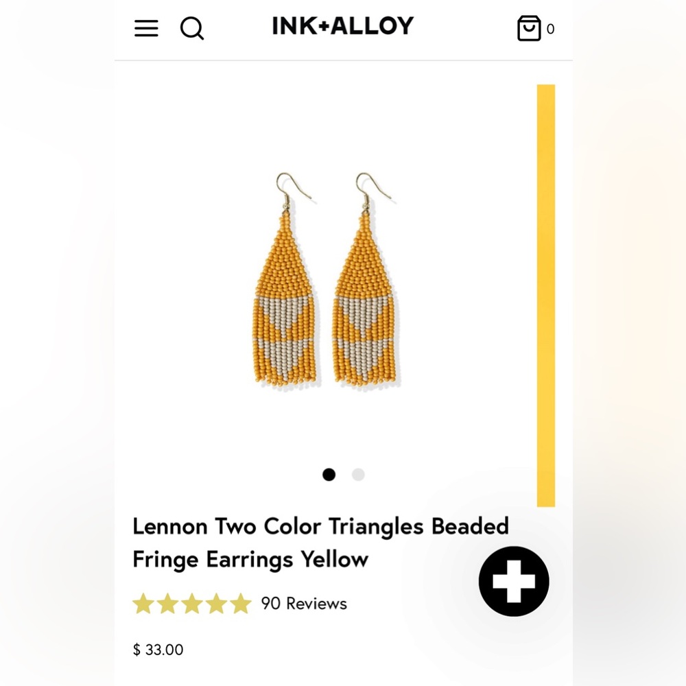 Ink and Alloy yellow fringe earrings